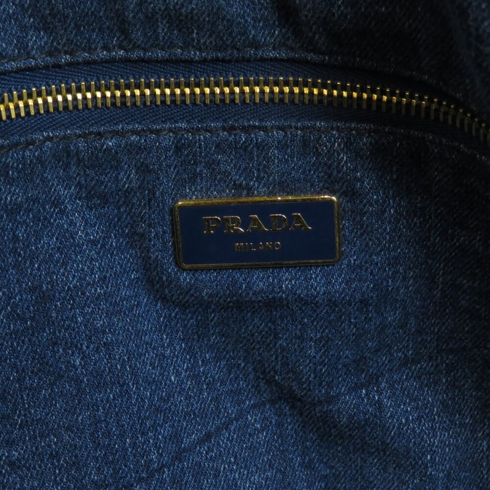 Prada Canapa Tote Bag Denim - Picture 6 of 11